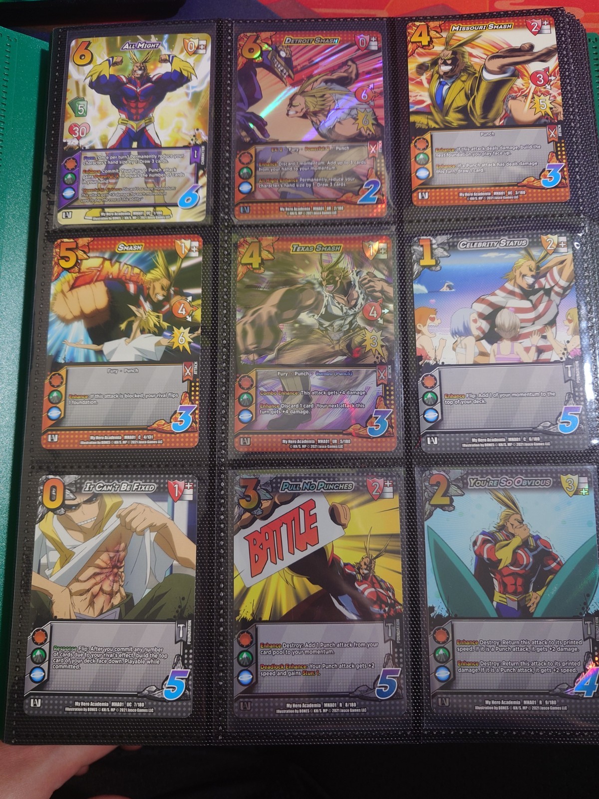 My Hero Academia MHA01 set with promos and secret rares (binder not included) NM