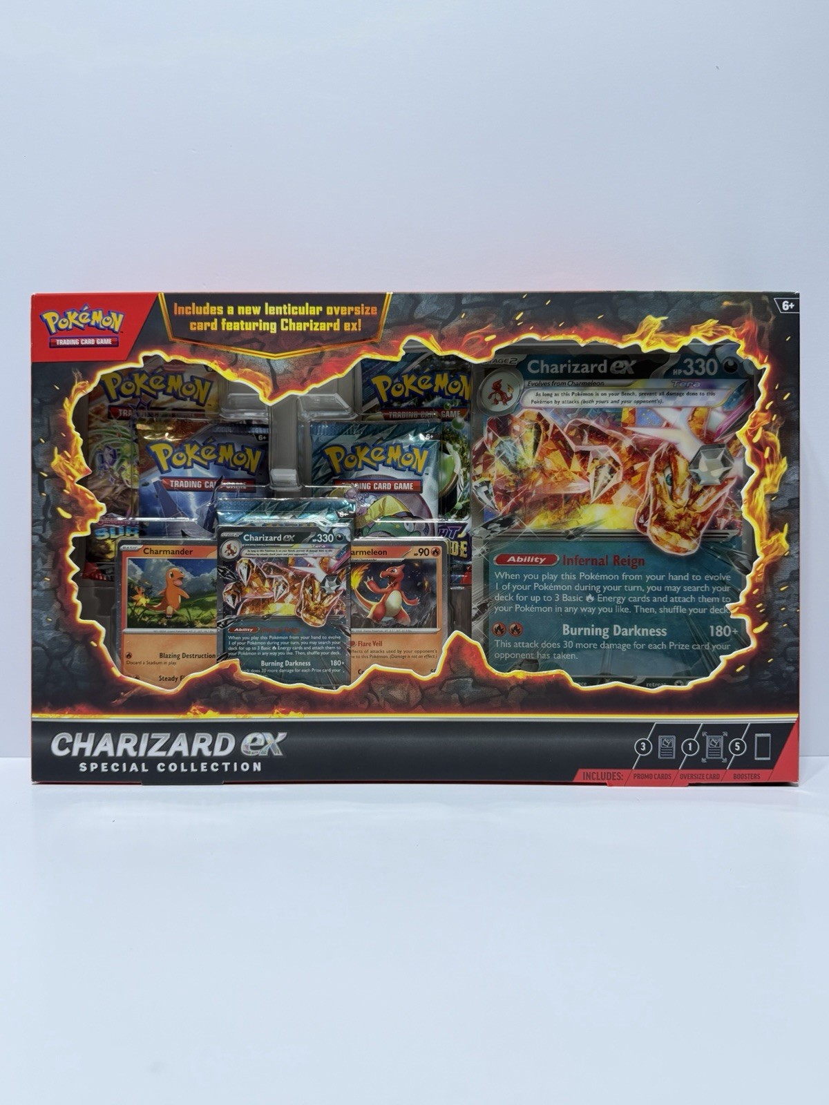 Pokemon TCG Charizard ex COLLEZIONE SPECIALE Box Lenticolare Carta Oversize - Nuovo