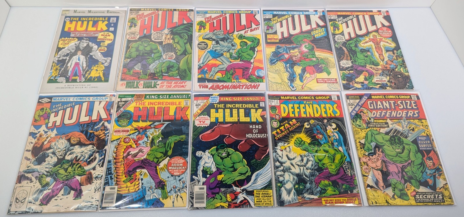 Incredible Hulk lotto di 10 libri - 156, 159, 174, 178, 272, Annual 6 e 7, Defenders!