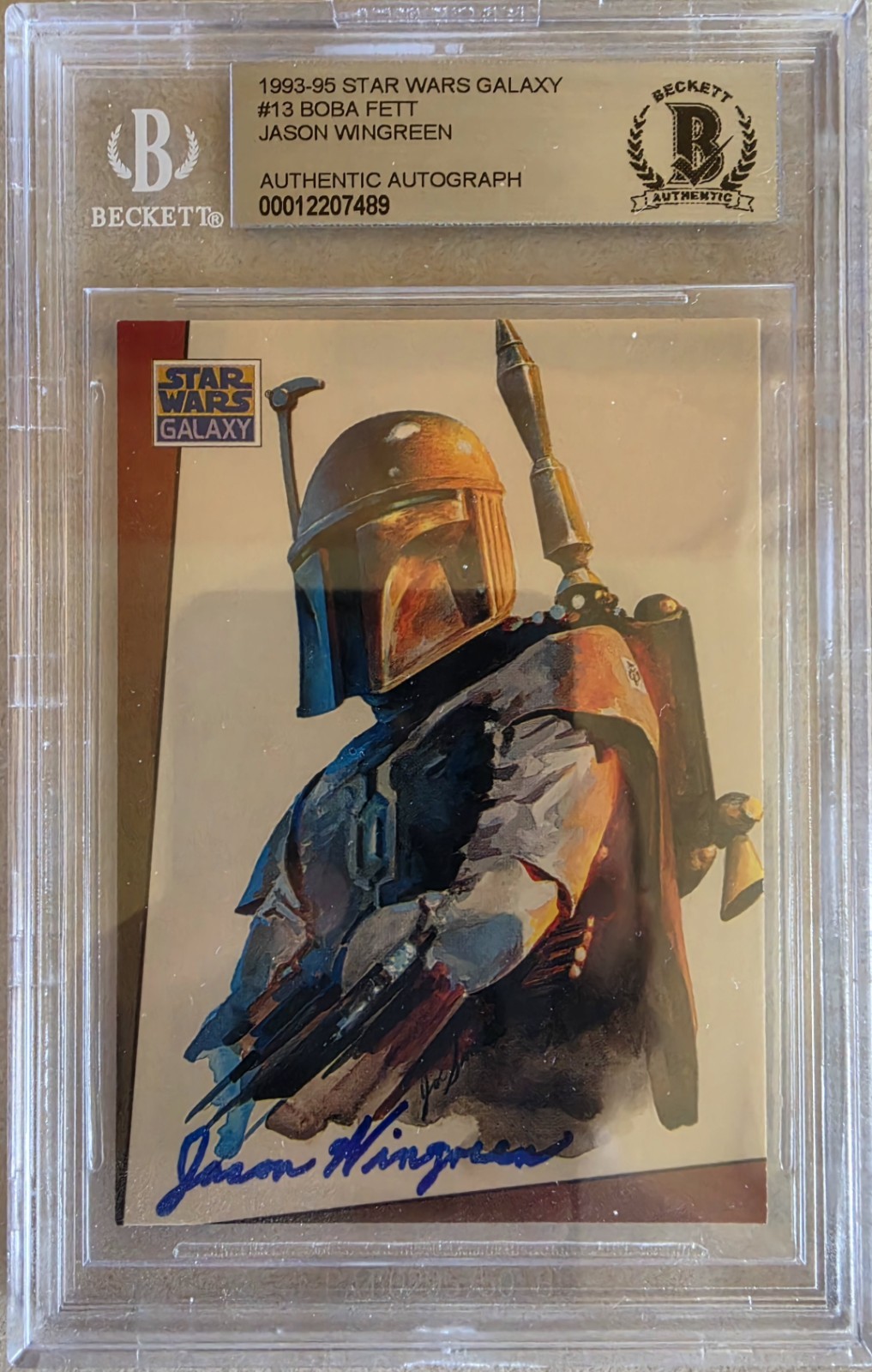 Star Wars Jason Wingreen Boba Fett Voice Autographed Topps Card 1994 Signed BAS 