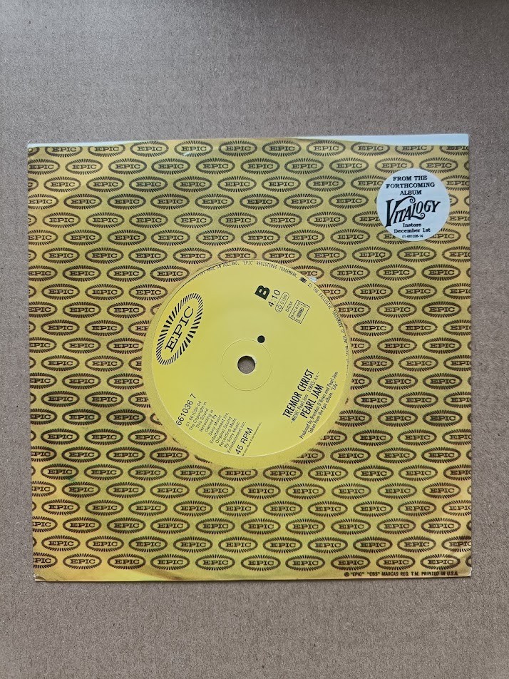 Pearl Jam Spin The Black Circle 7” Single Vinyl Record 1994 Good Condition