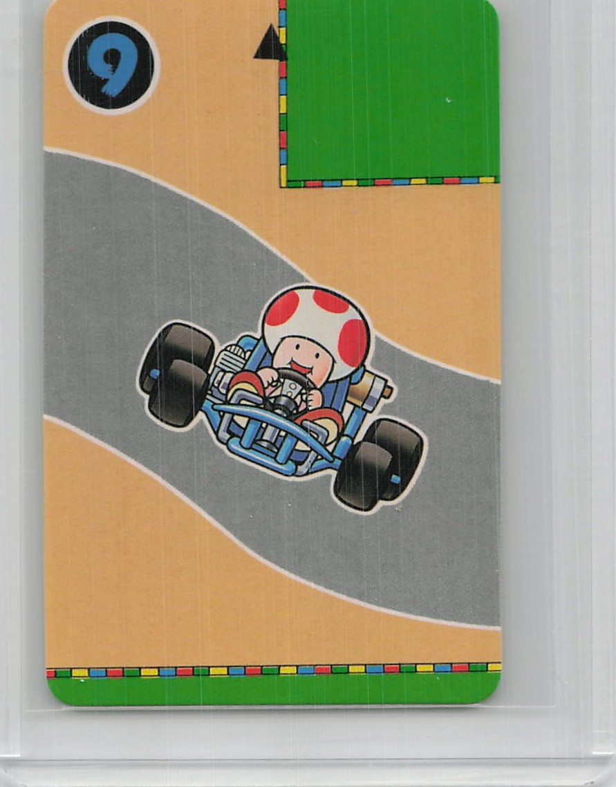 Vintage Super Mario Kart Menko Card Toad #9 Mario Racing Nintendo giapponese