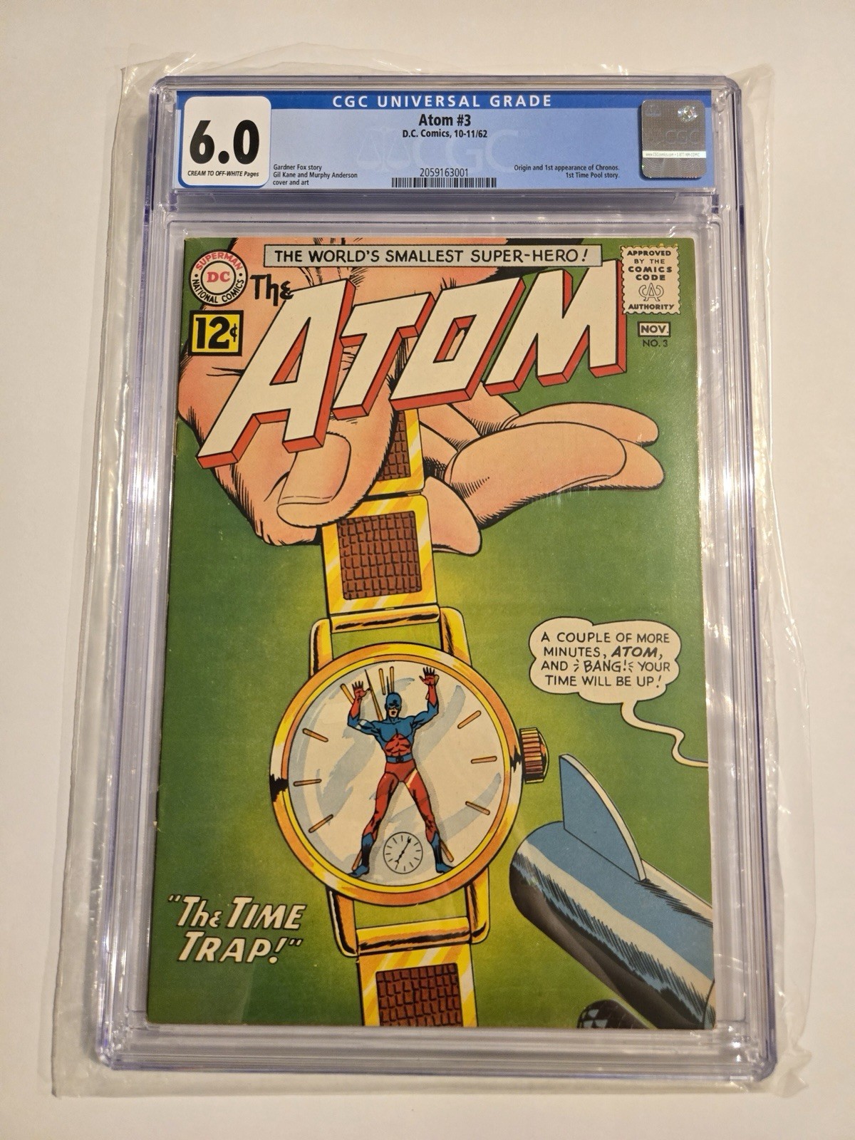 Atom #3 CGC 6.0 DC Comics 1962 Origin & 1st App Chronos & 1st Time Pool story