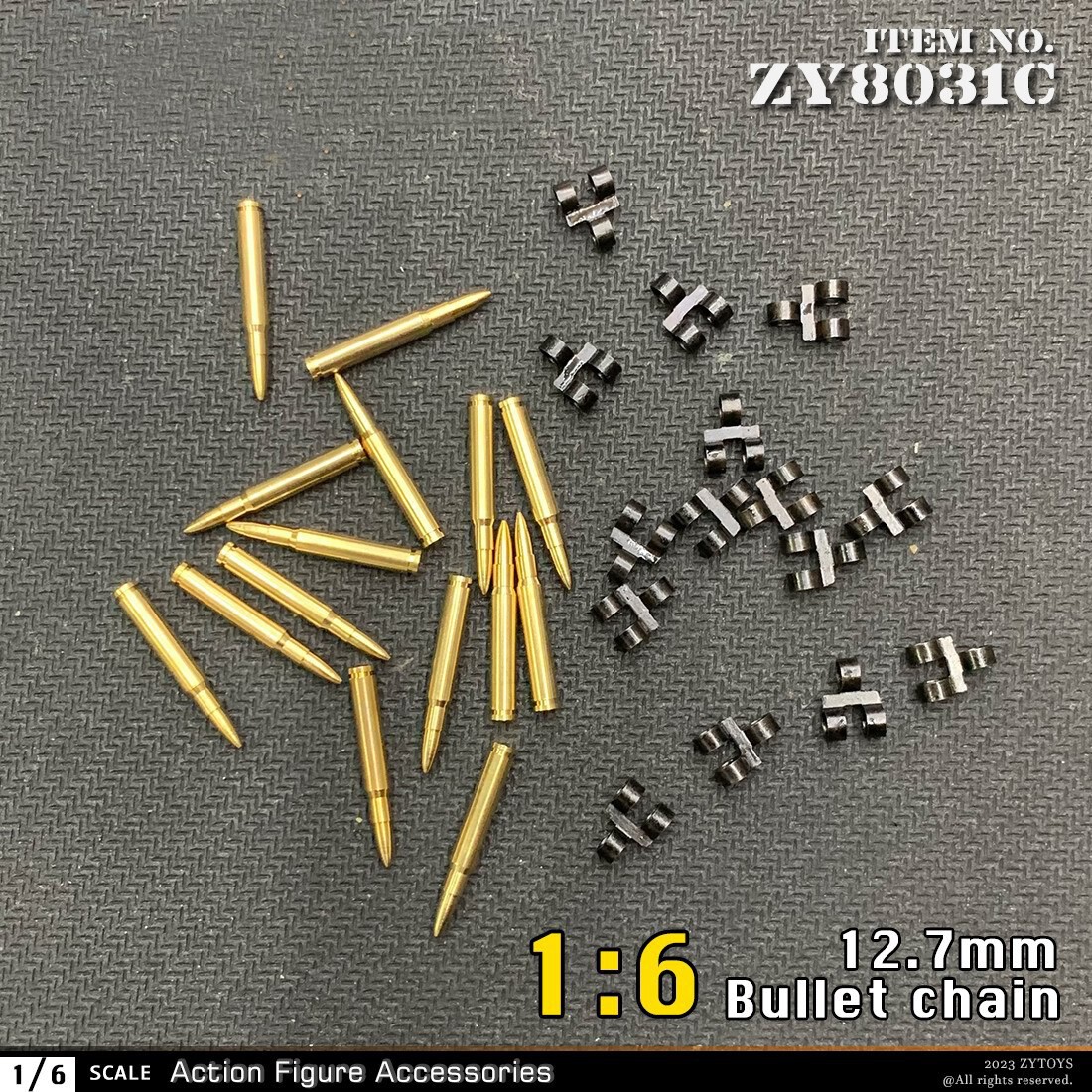 Modellino proiettile macchina calibro 12,7 scala 1/6 15 pezzi per soldatino action figure 12''