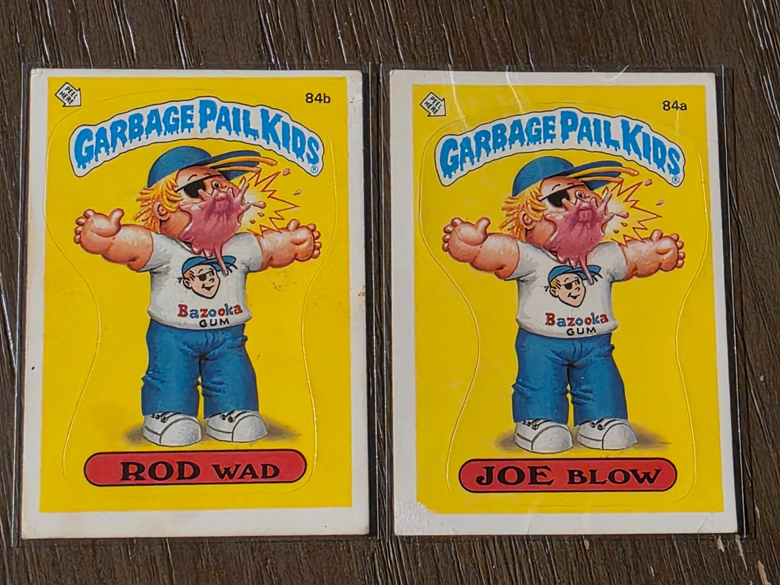 Topps Garbage Pail Kids 1986 OS3 84a Joe Blow & 84b Rod Wad coppia SPEDIZIONE GRATUITA