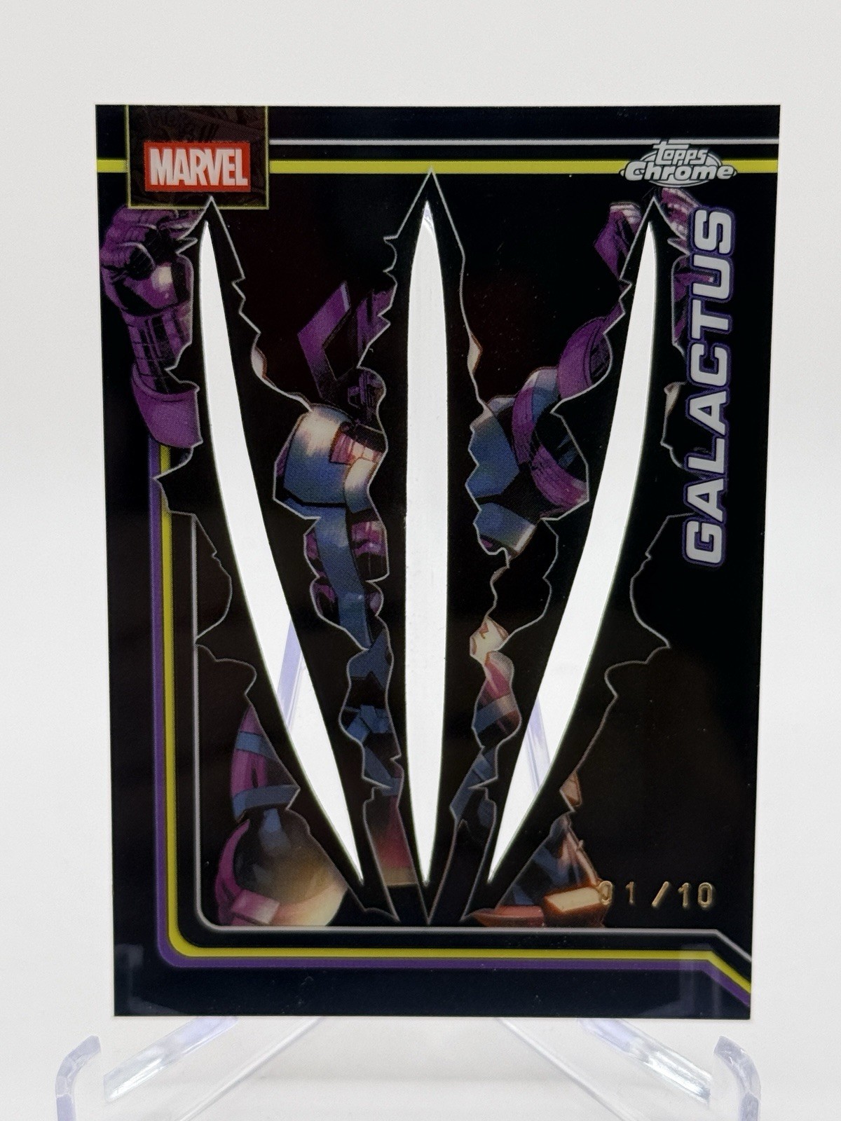 2026 Topps Chrome Marvel GALACTUS artigliato nero fustellato 01/10 prima stampa 038