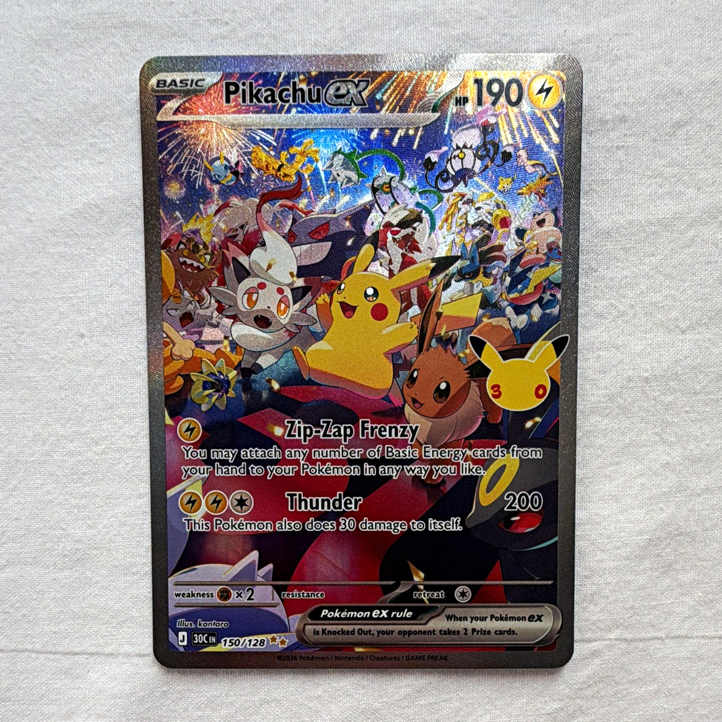 Pokémon TCG Pikachu ex 150/128 inglese Holo EX Full Art