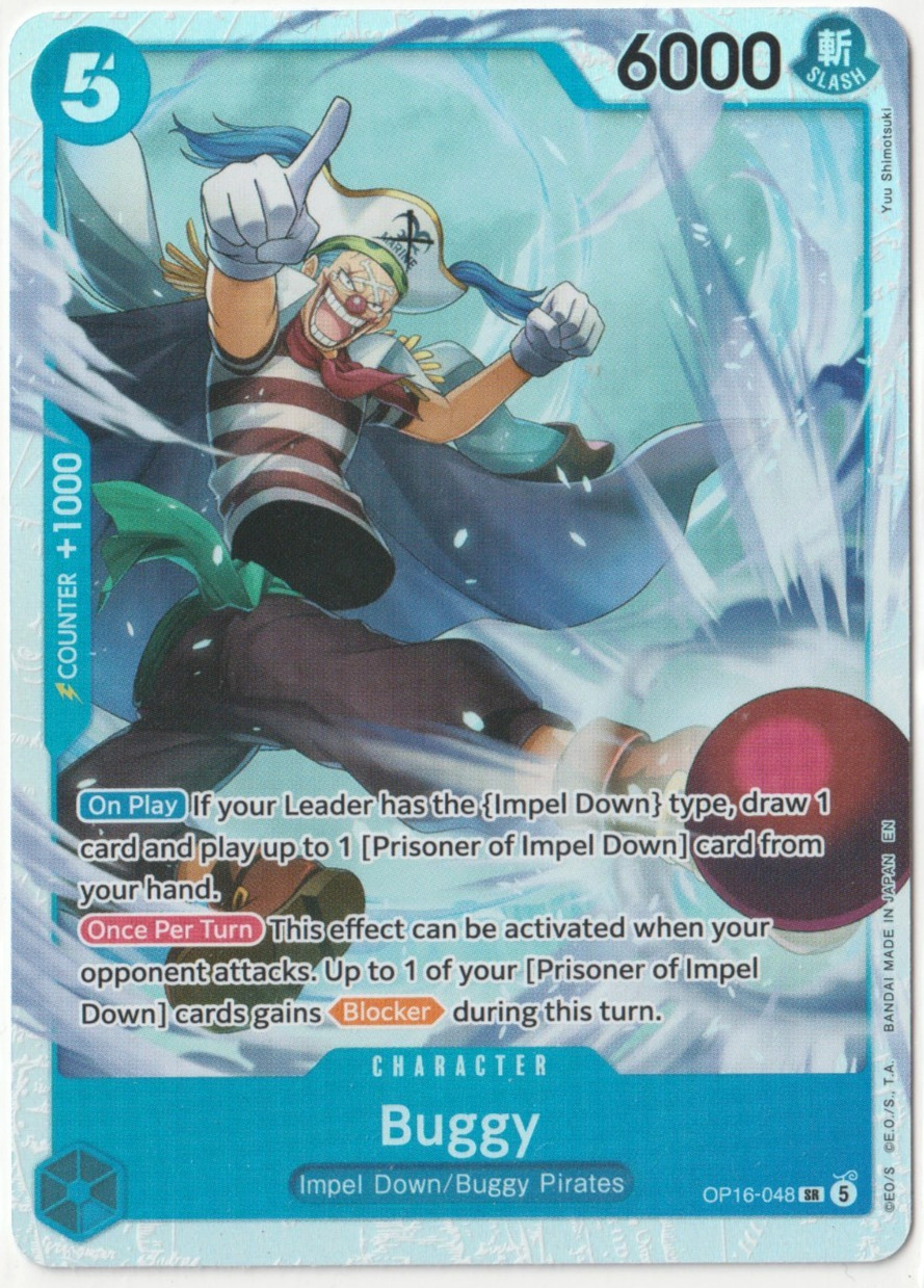 2026 One Piece OP16 Buggy OP16-048 Super Rare Foil The Time of Battle