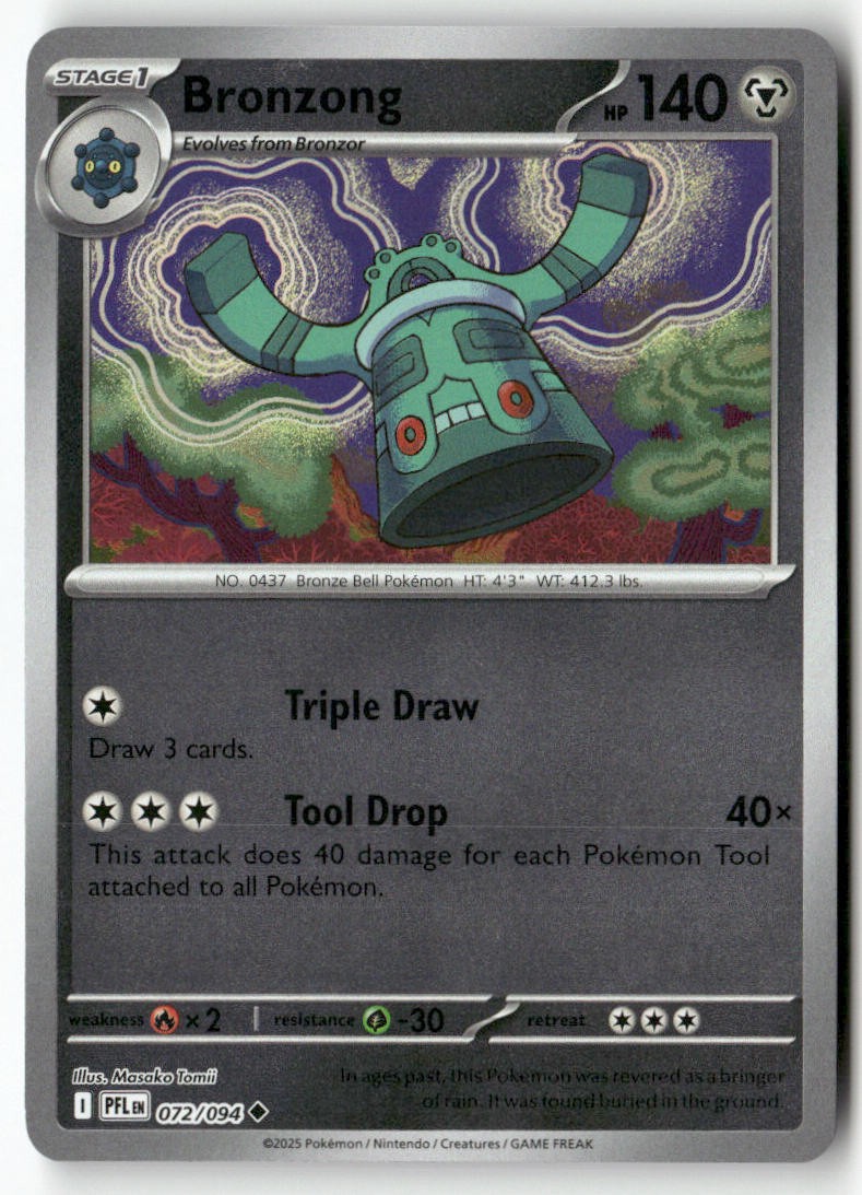 Bronzong 072/094 Fiamme Fantastiche Reverse Holo Pokemon Non Comune Masako Tomii