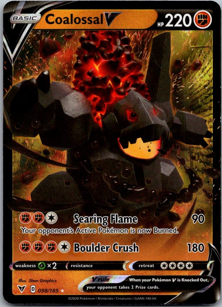 Pokemon Coalossal V 098/185 Holo Ultra Raro Vivid Voltage Near Mint