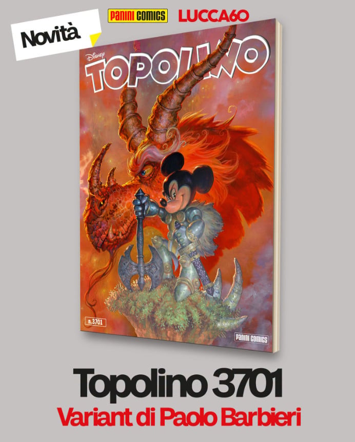 TOPOLINO 3701 VARIANT COVER DI PAOLO BARBIERI!! LUCCA 2026 PANINI!  SPEDITO 2/11