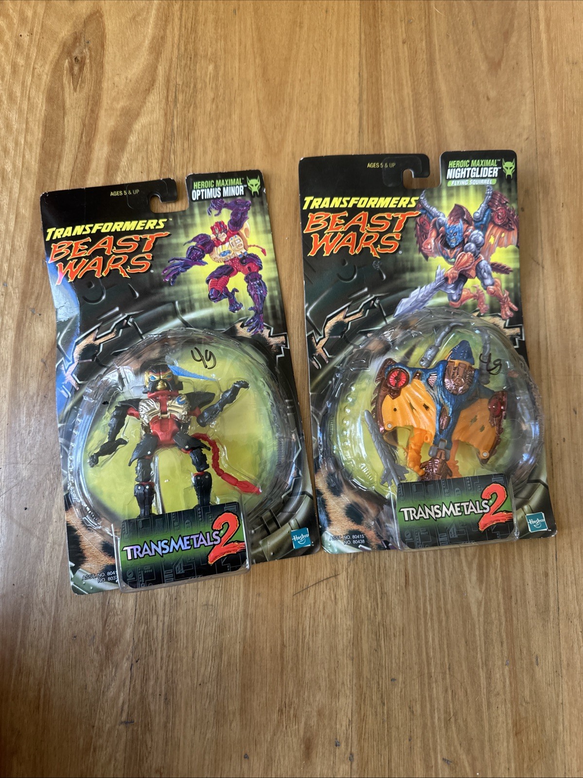 2 Transformers Beast Wars Transmetals NIGHTGLIDER Optimus Minor nuovi/sigillati 1999