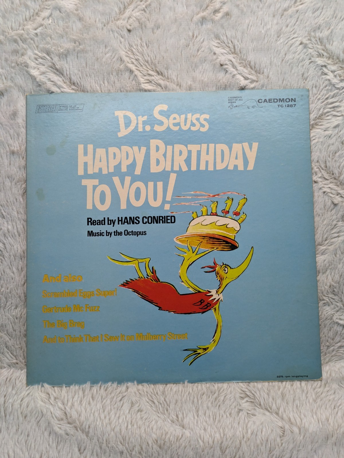Dr. Seuss Happy Birthday To You! Caedmon LP Vinyl Record Hans Conried