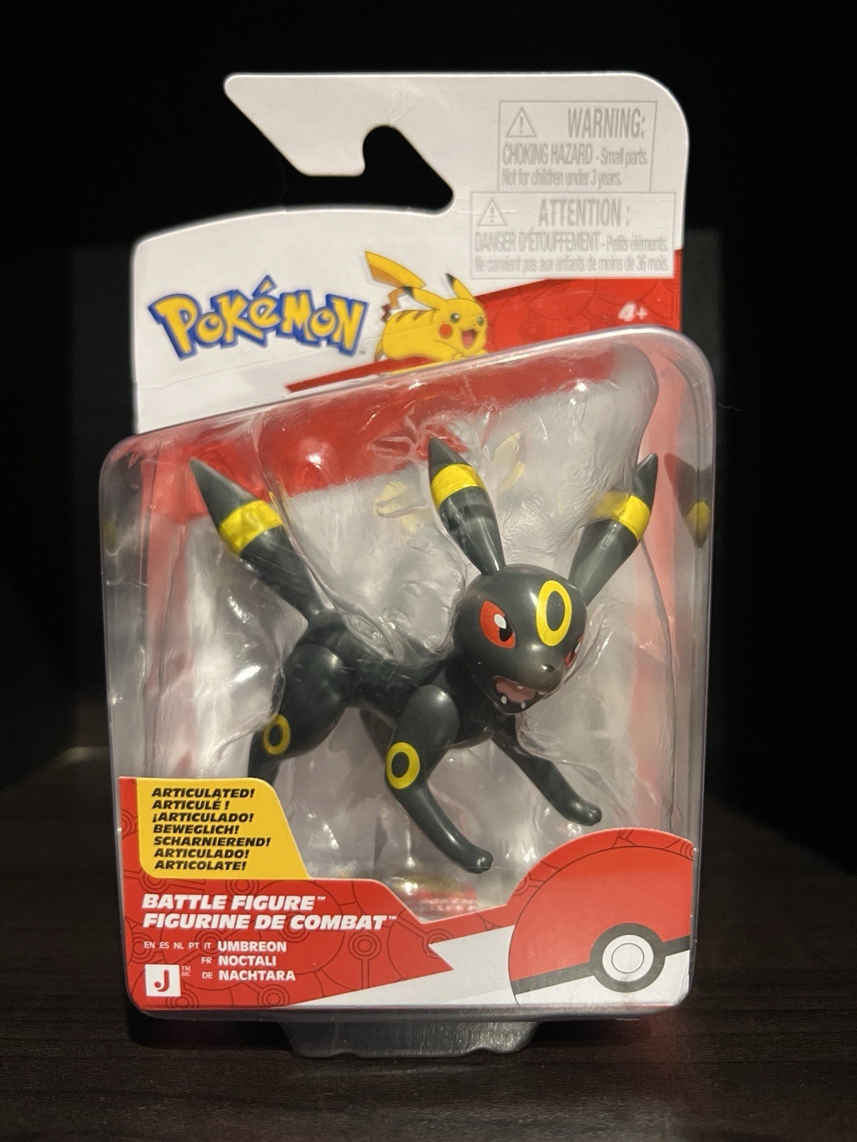 NUOVO Jazwares PKW3015 Pokemon UMBREON Modellino Battaglia Articolato