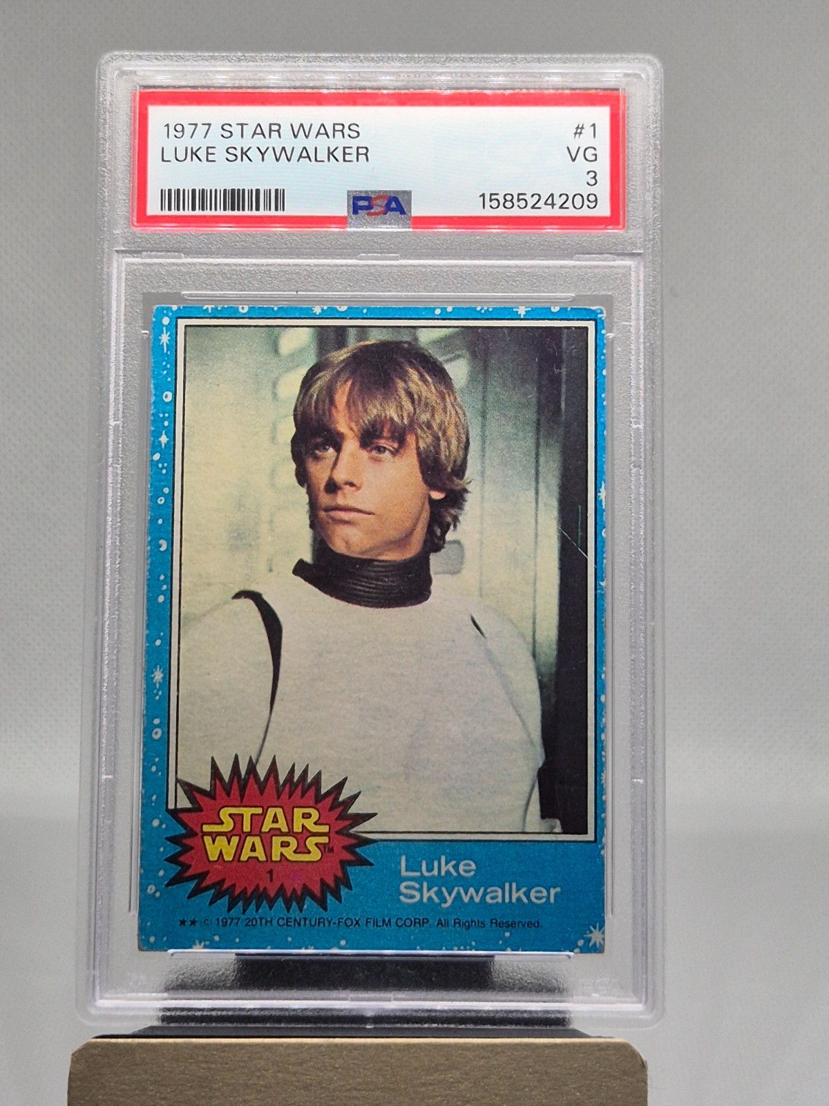 1977 Star Wars Luke Skywalker Rookie Topps PSA VG 3 #1 Blue Trading Card