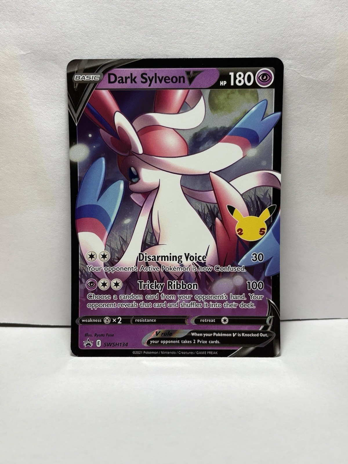 Pokémon TCG Dark Sylveon V SWSH134 Full Art Stella Nera Promo Raro Holo NM