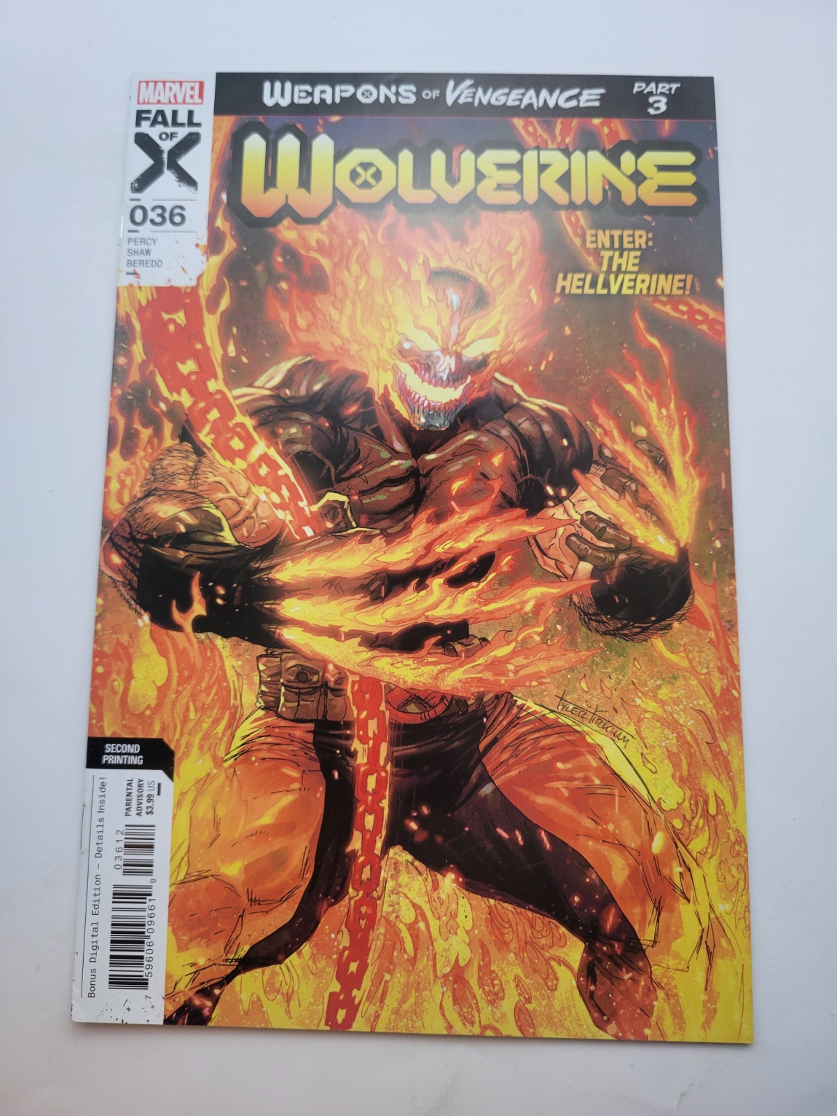 Wolverine #36 Tyler Kirkham 2nd Print Variant 1st Hellverine 2023 Marvel Comics 