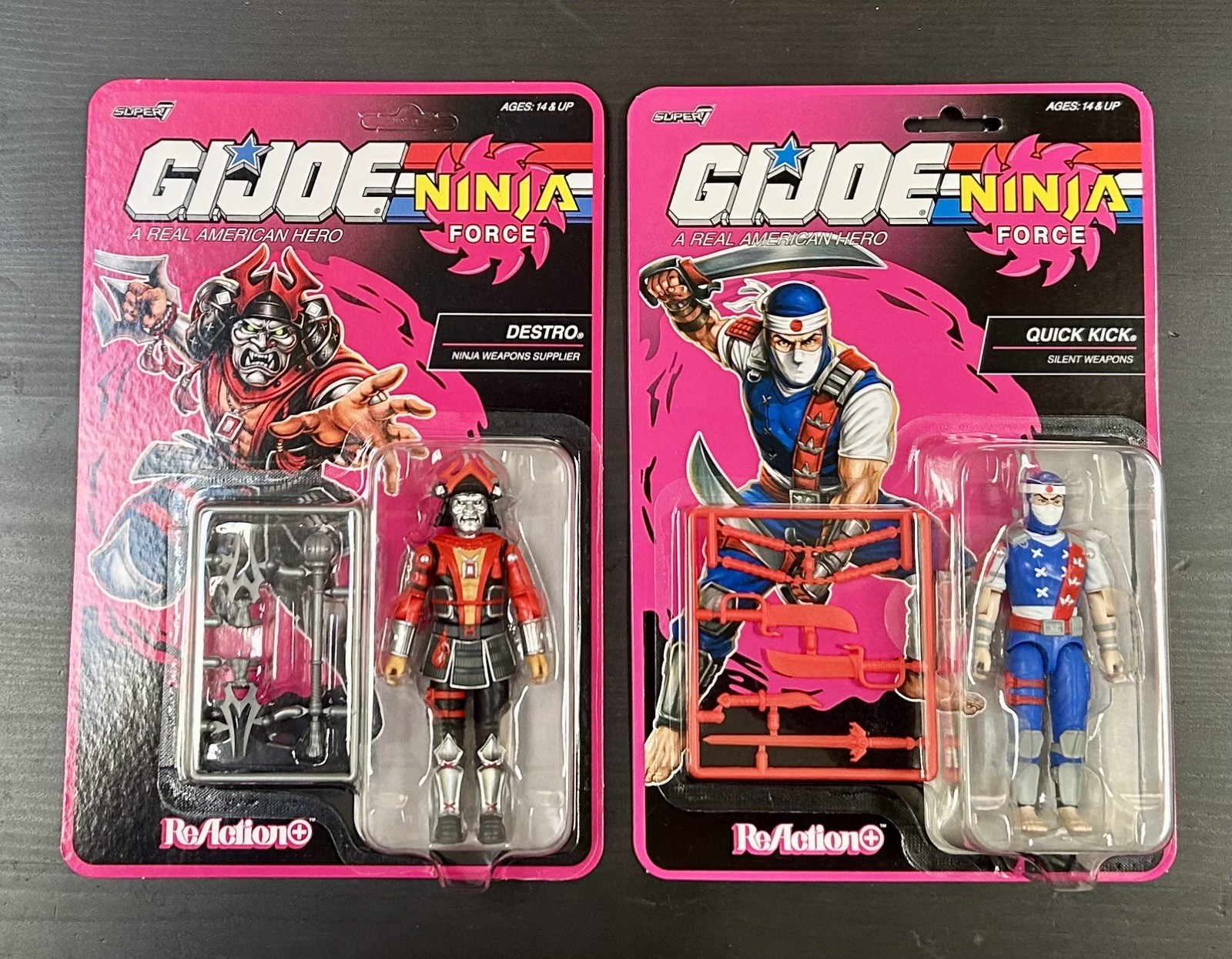 Super 7 ReAction GI Joe Ninja Force DESTRO & QUICK KICK O-RING bersaglio escluso raro!
