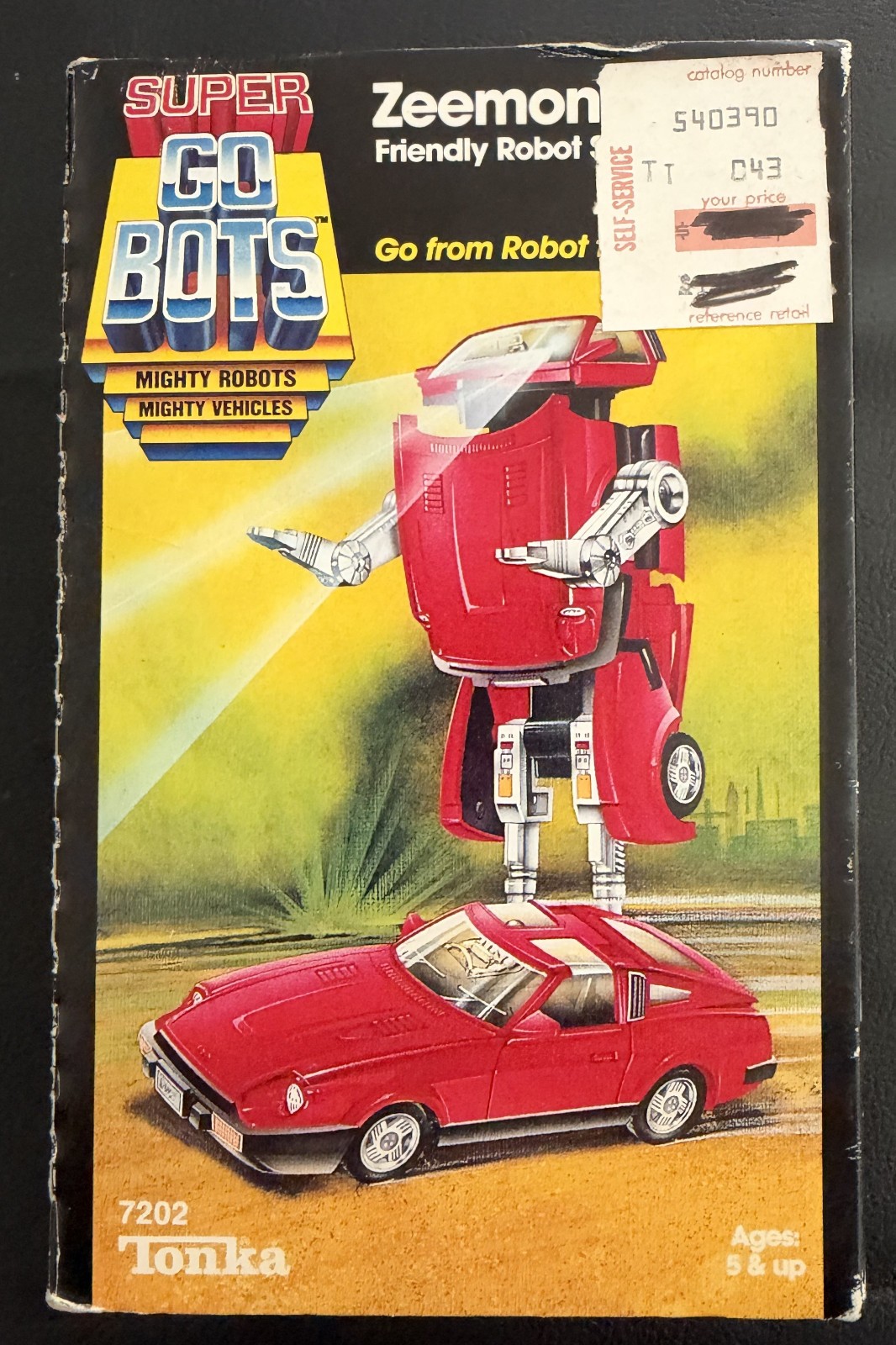 Super Gobots Zeemon Robot Sports Car Complete W/ Sticker Sheet Mint in Box