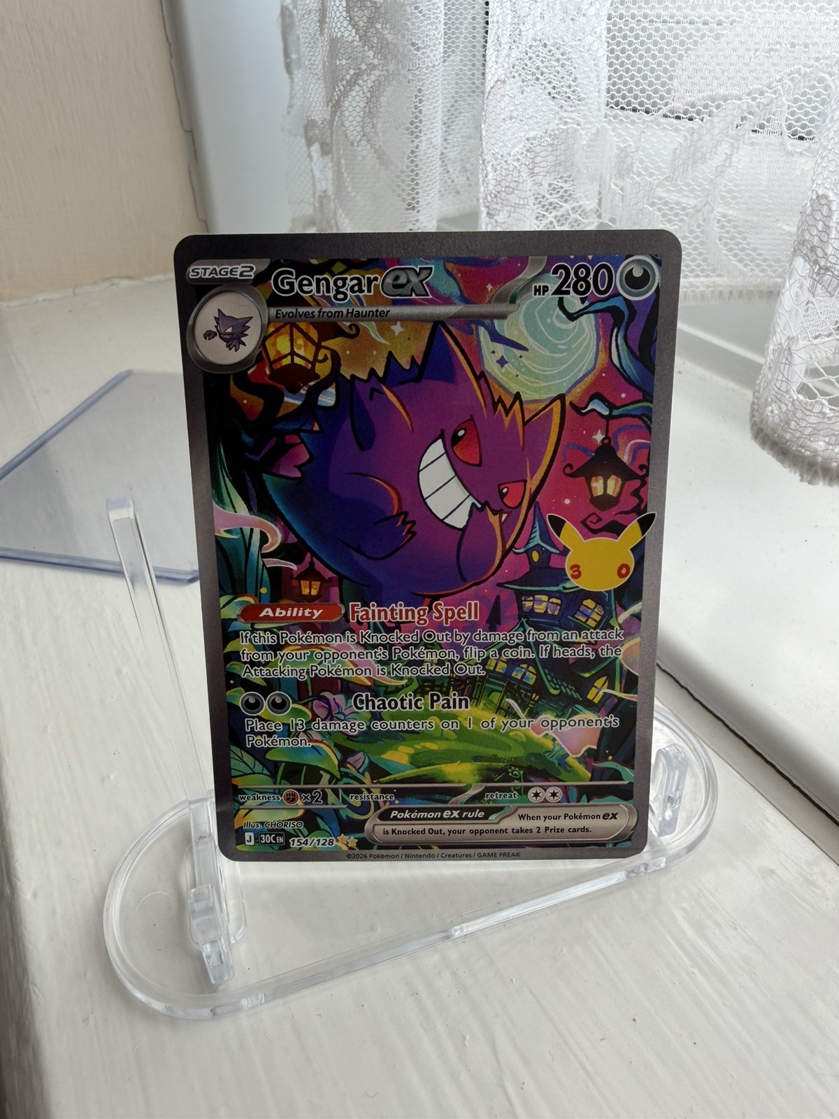 Gengar ex 154/128 30th Anniversary Full Art SIR Pokémon TCG 2026 M/NM Pack Fresh