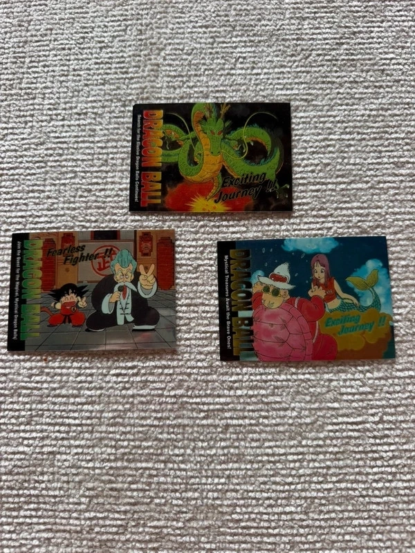 Lot 3 Cartes Dragon Ball Artbox Chromium (1996) Vintage Amada – Série Enfance
