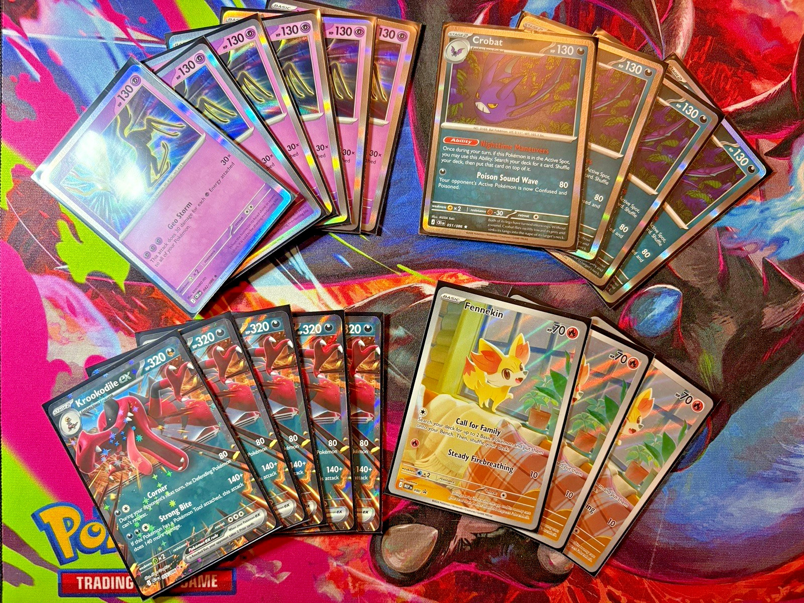 CHAOS RISING LOT - XERNEAS 042, CROBAT 051, KROOKODILE 055, FENNEKIN 080 Promo