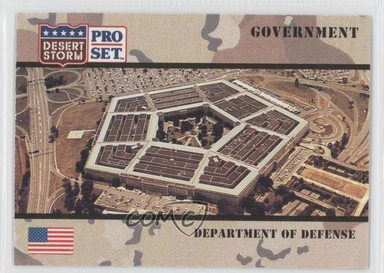 1991 Pro Set Desert Storm Government The Pentagon Department Of Defense #105 0b5
