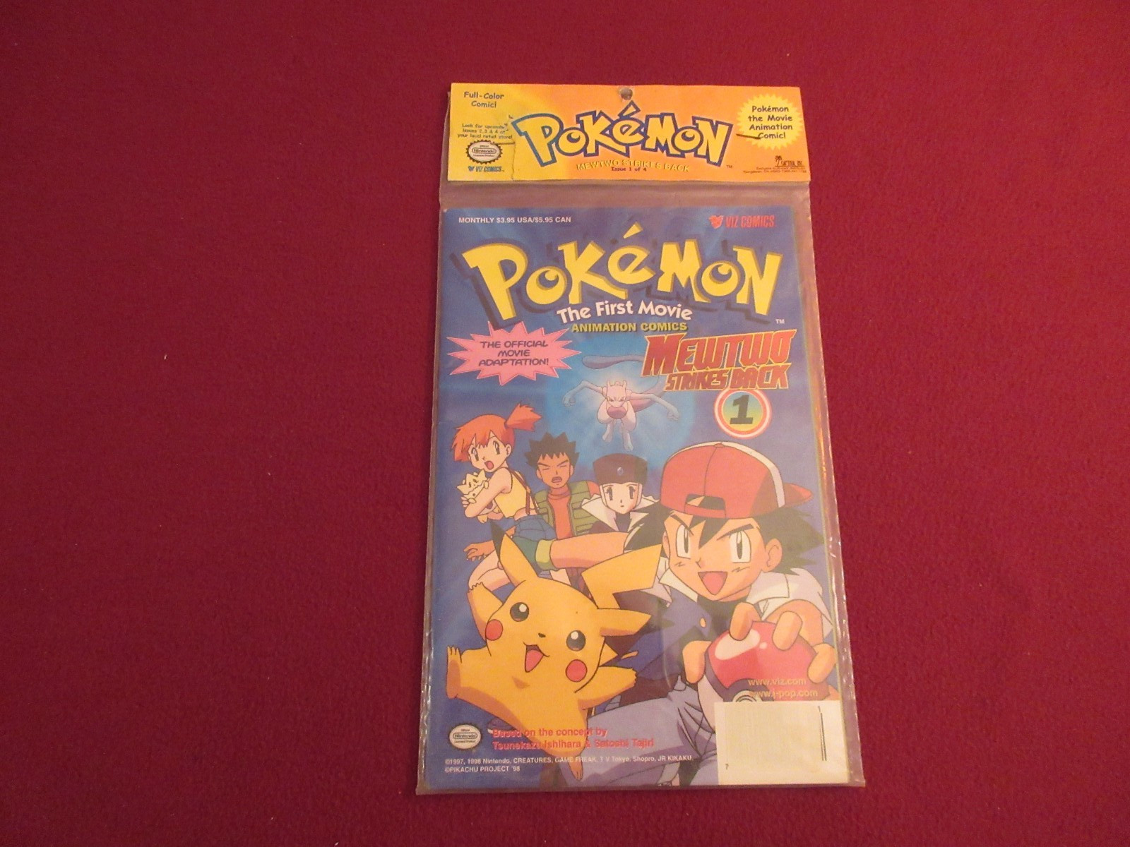 1998 Pokemon Il primo film Mewtwo colpisce ancora #1, Viz Comics sigillato in fabbrica