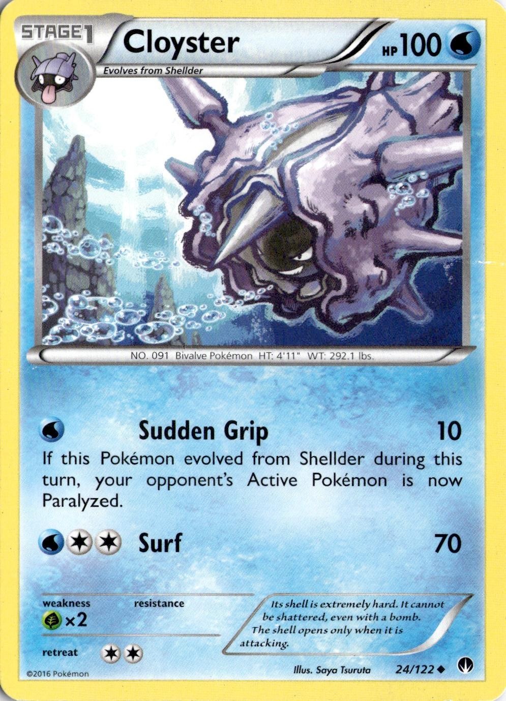 Cloyster 24/122 Pokemon Breakpoint non comune danneggiato