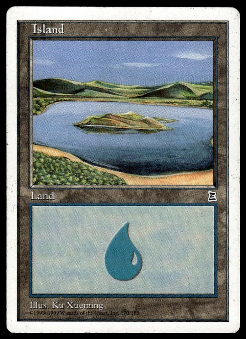 Island 170/180 - Portal Three Kingdoms PTK Basic Land - MTG 1999 Ku Xueming