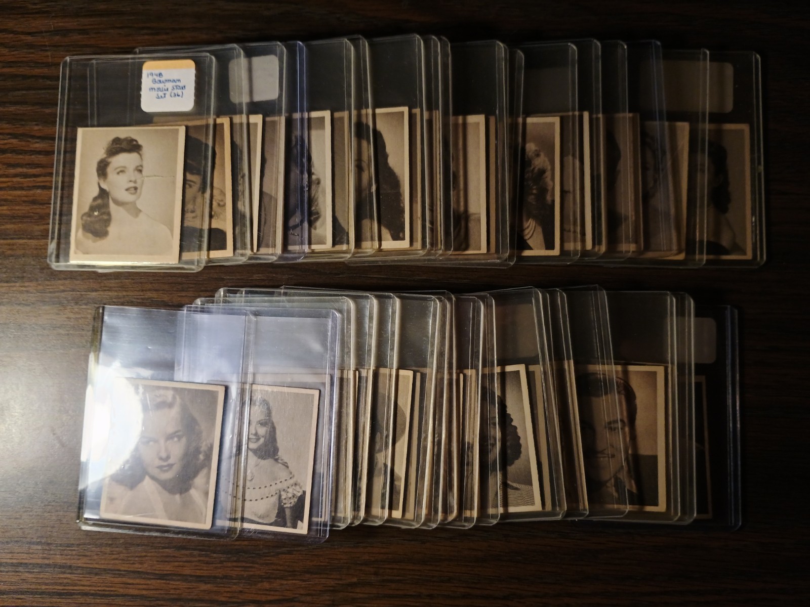 Bowman Movie Stars 1948 set completo di 36