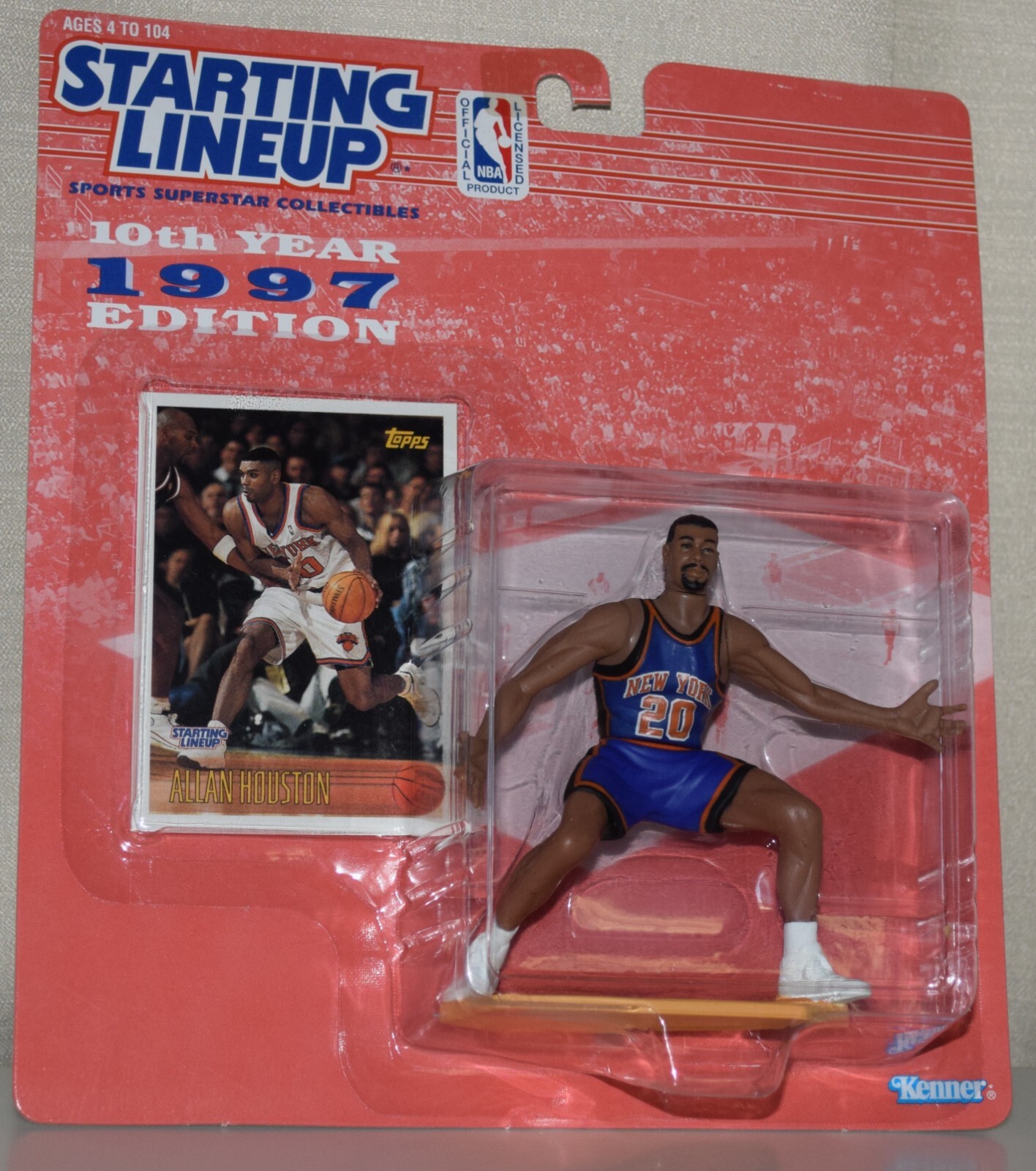 1997 STARTING LINEUP 69504 - ALLAN HOUSTON ⭐ NEW YORK KNICKS - ⭐NOS⭐ SLU