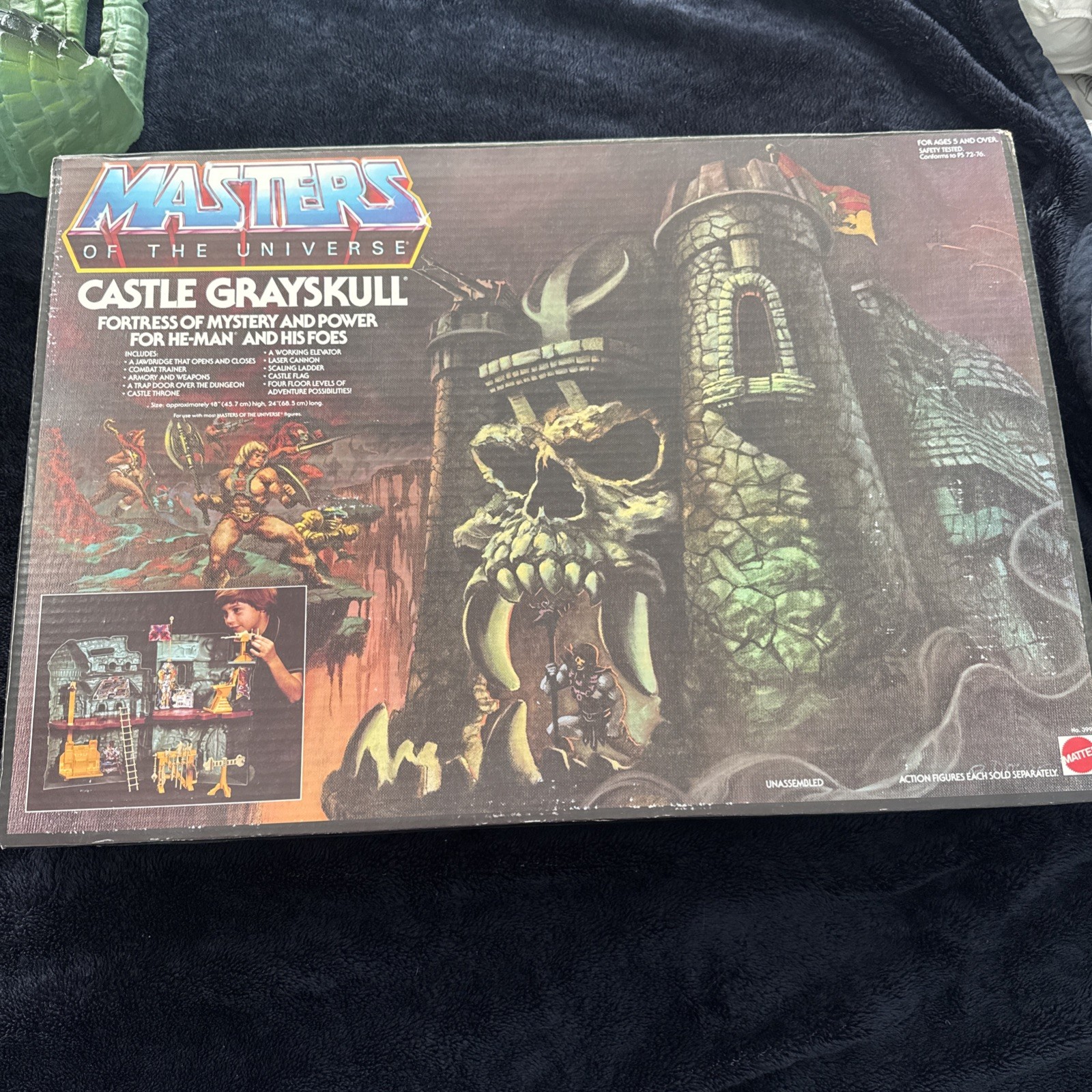 Vintage MOTU He-Man Castle Grayskull 100% completo 1981 Mattel con scatola
