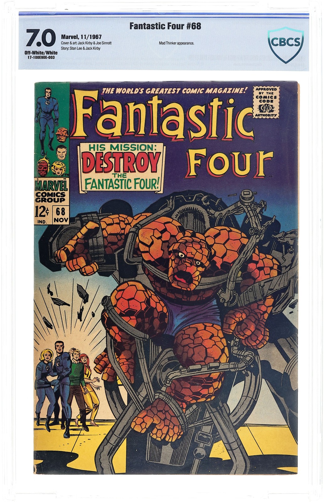 Fantastic Four #68 CBCS 7.0 1967 17-100E90E-003