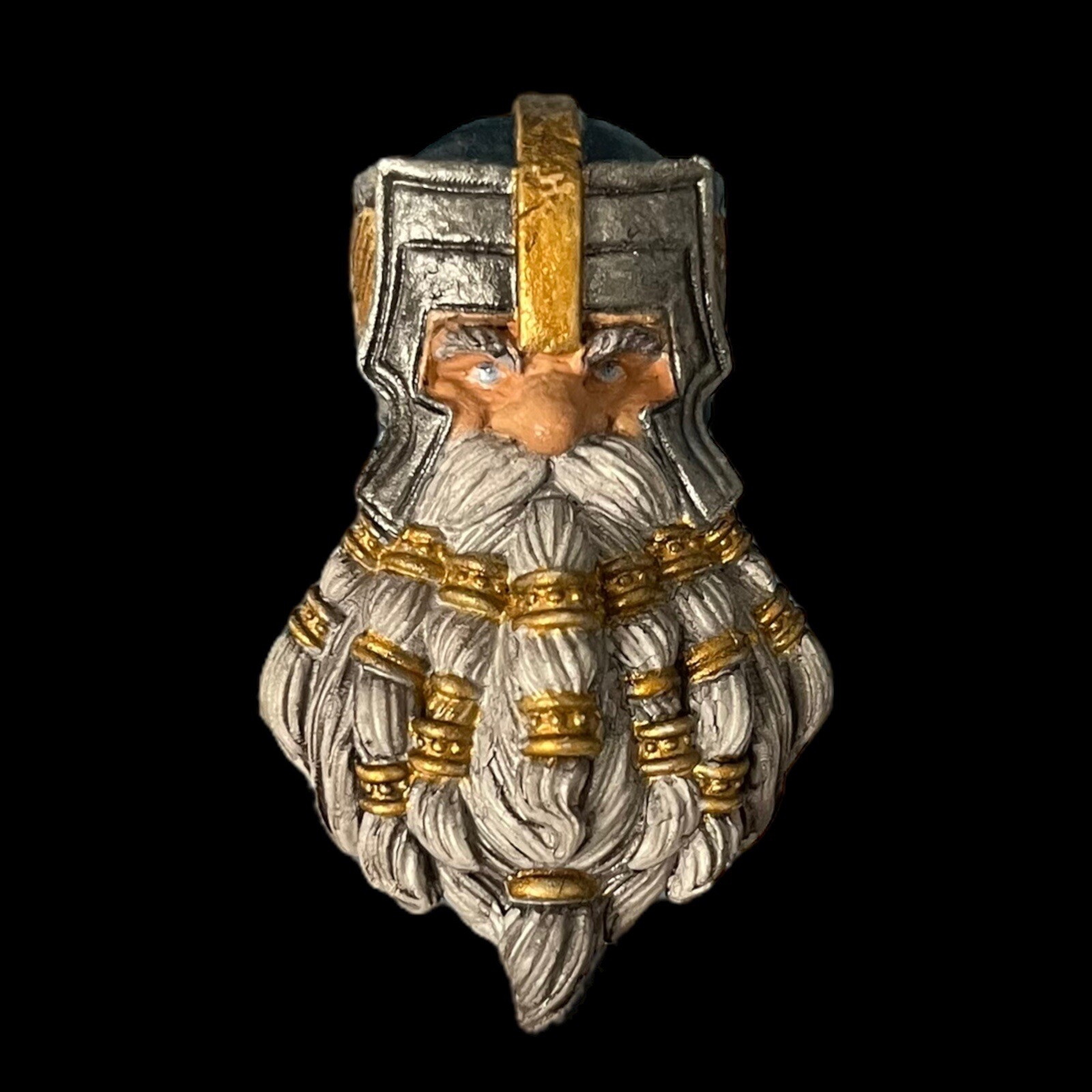 Scultura testa personalizzata dipinta barba re nano stile legioni mitiche SOLO