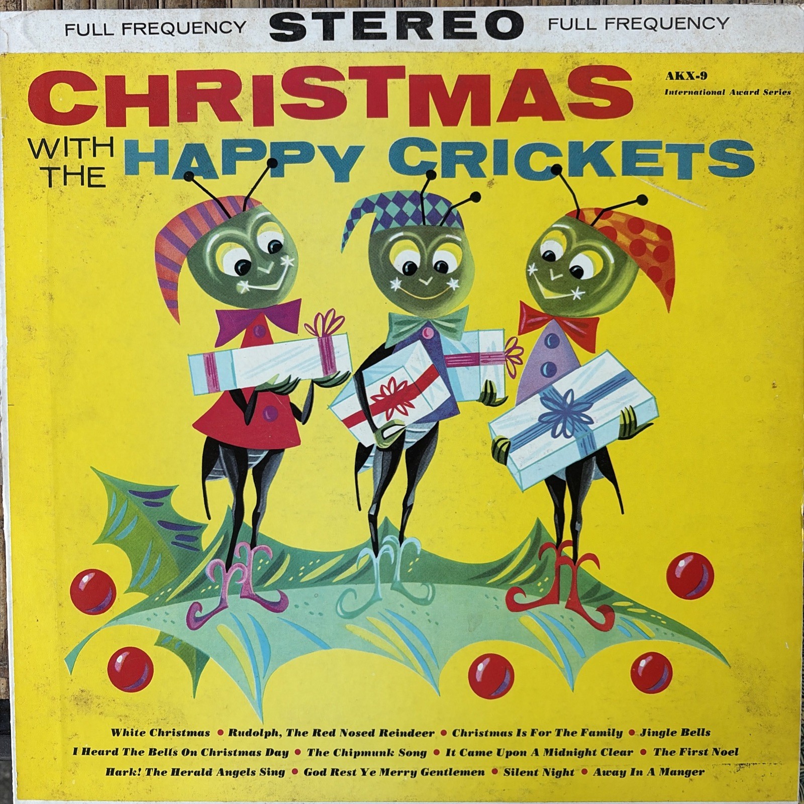 Christmas With The Happy Crickets, AKX-9, 1959 Record LP Vinyl, 382 EXC VG+