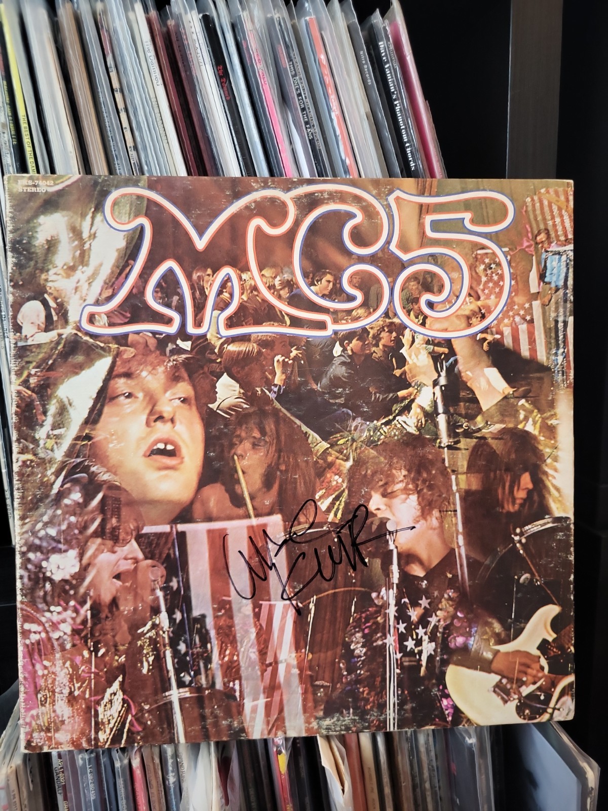 MC5 Kick Out Jams Signed LP Kramer EKS-74042 Red Label GATEFOLD Censored w/Liner