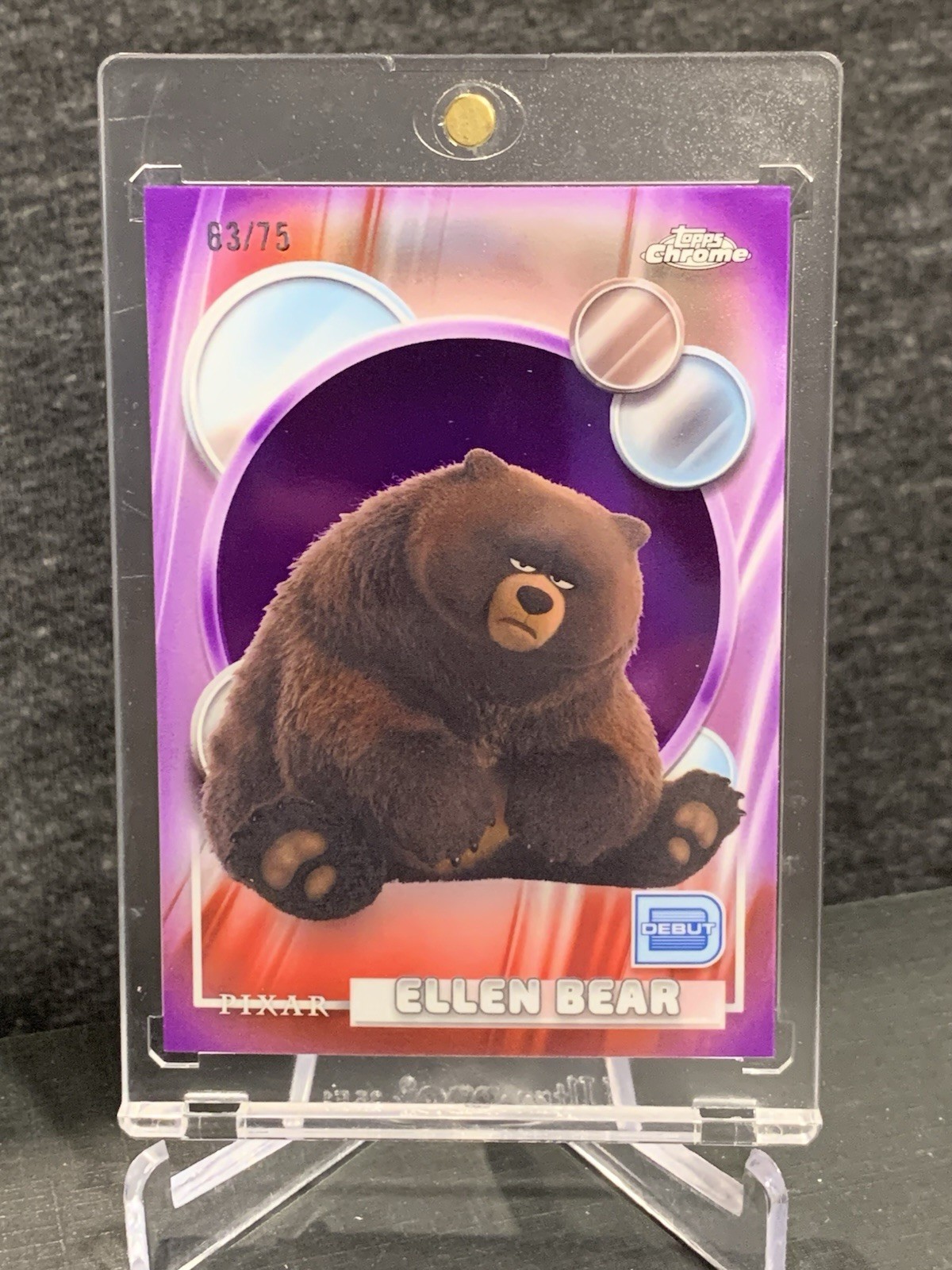 2026 Topps Chrome Disney Ellen Bear - Hoppers DEBUTTO RC rifrattore viola /75 SP