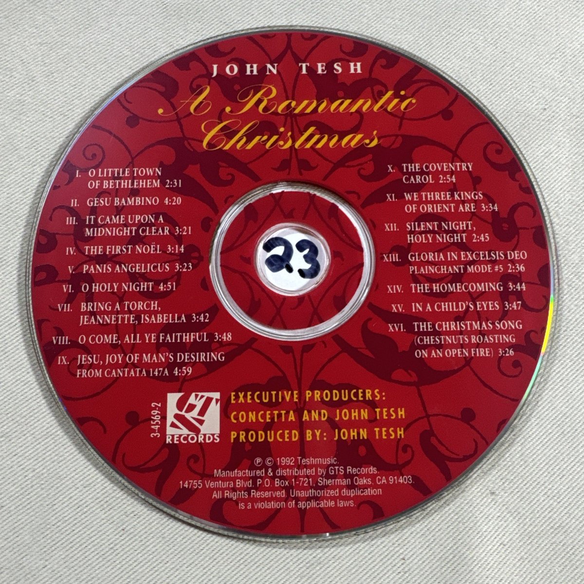 John Tesh – A Romantic Christmas Cd 1992 ￼