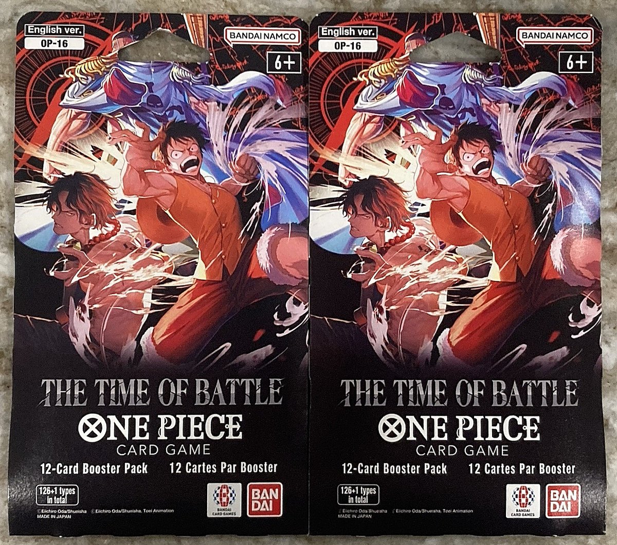 ONE PIECE The Time of Battle Cards OP-16 versione inglese manga 2 confezioni sigillate