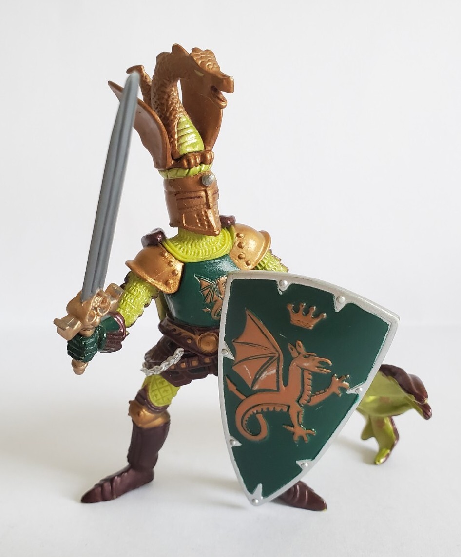 PAPO 2007 Statuetta Maestro d'Armi Cimo Drago Verde Medievale 10,5cm TBE