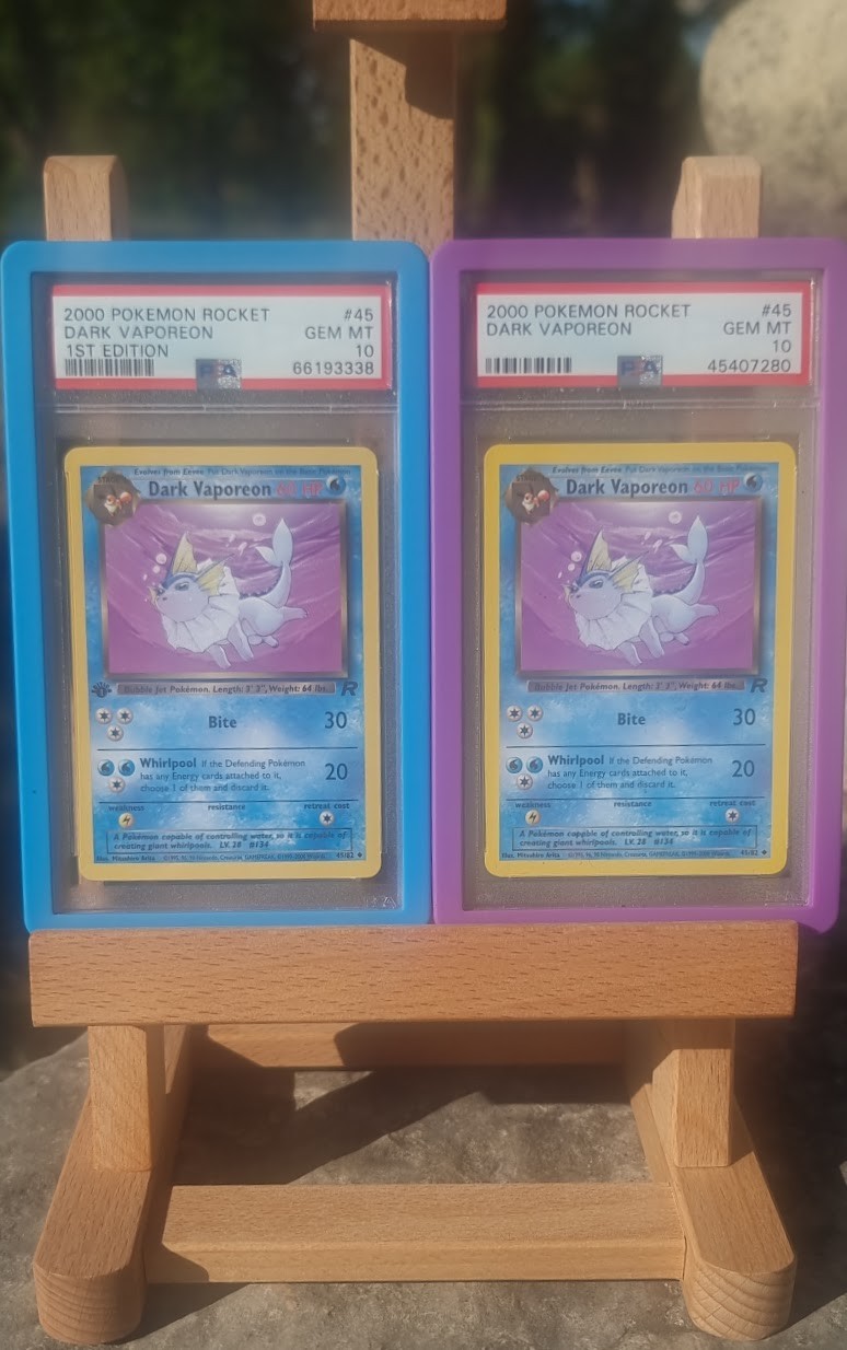PSA 10 Dark Vaporeon 1st Edition + UNL #45 Rocket [July 2026] US/UK/EU/CA 72h