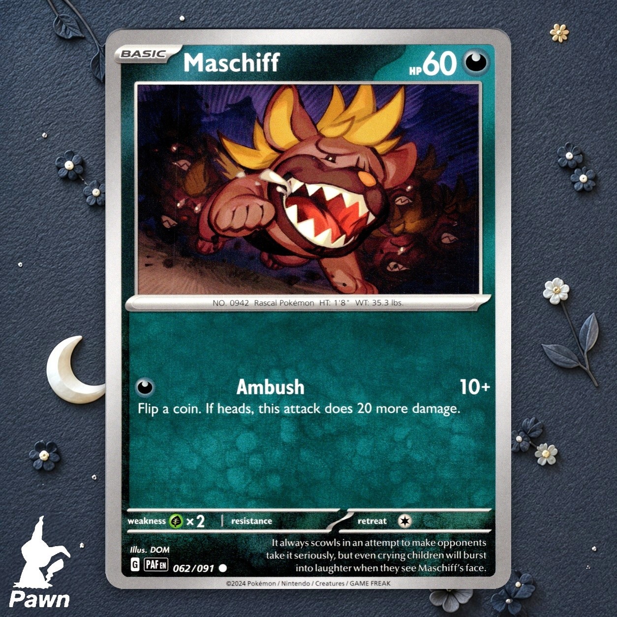 Carta Pokemon TCG Maschiff 62/91 Destino Paldeo