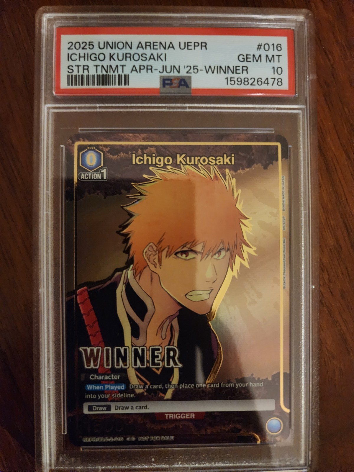 2025 UNION ARENA BLEACH ICHIGO KUROSAKI TOURNAMENT WINNER PSA 10