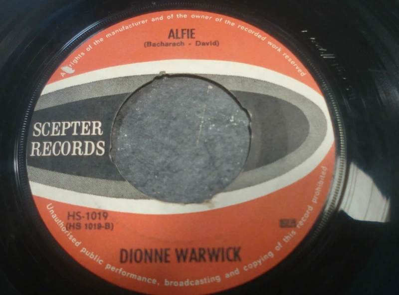 45t juke box dionne warwick -the beginning of loneliness-alfie -scepter records hs 1019