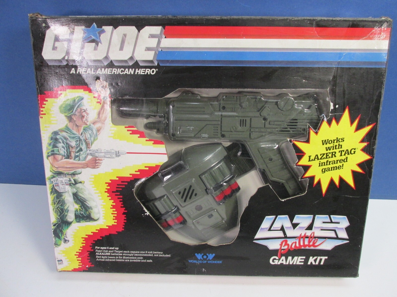 funzionante RARO vintage GI JOE LAZER LASER BATTLE GAME KIT originale 1987 hasbro GIOCATTOLO