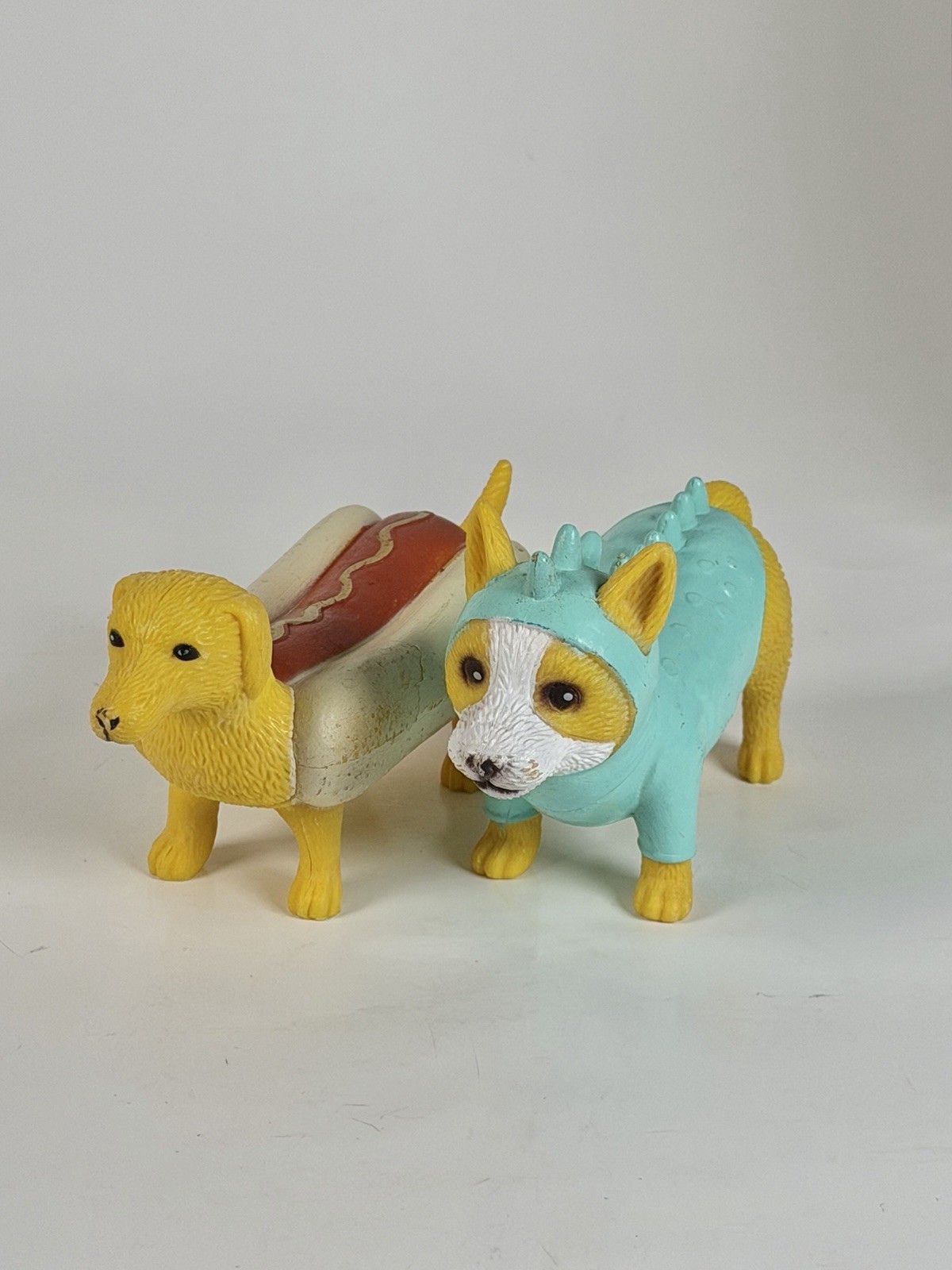 Costume hot dog dinosauro Ankyo Corgi & bassotto cucciolo cane che indossa dinosauro statuina 5"