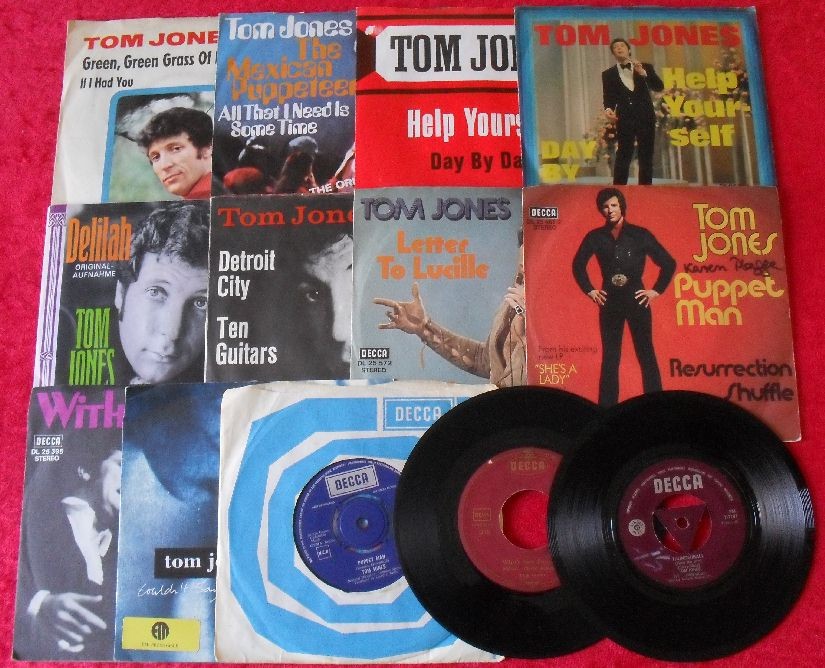 13 Singles 7" Sammlung TOM JONES - Vinyl Schallplatten