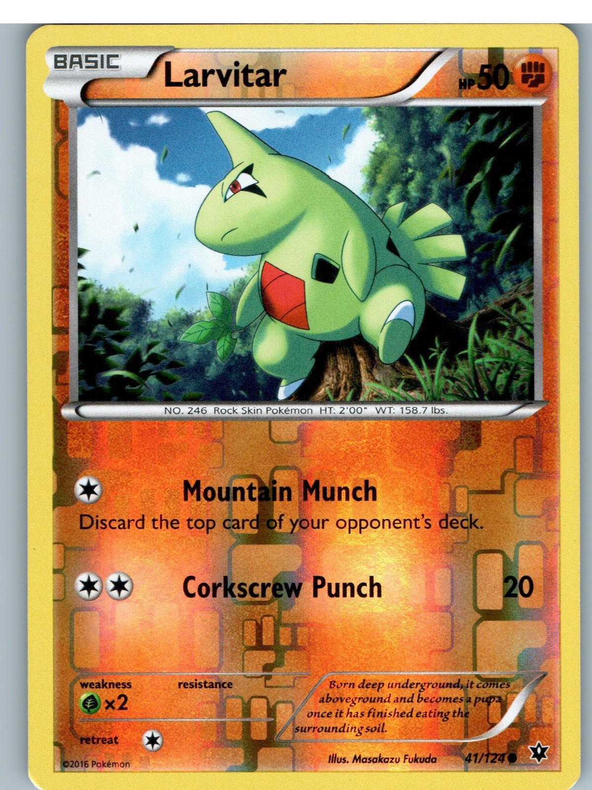 Larvitar 41/124 Destino Comune Collide Pokemon Reverse Holo leggermente giocato