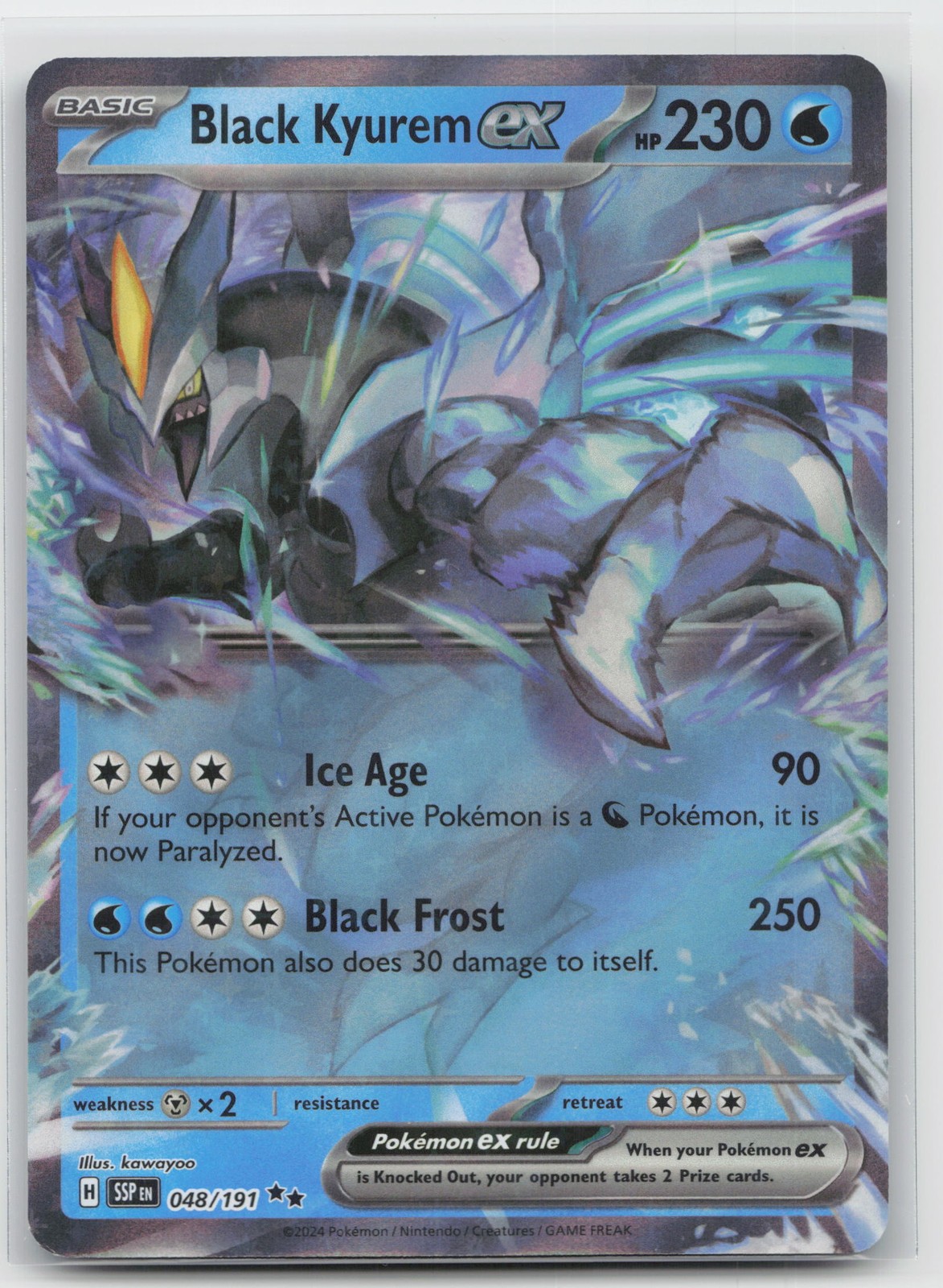 Surging Sparks Kyurem Nero ex 048/191 Doppio Pokemon Raro quasi nuovo
